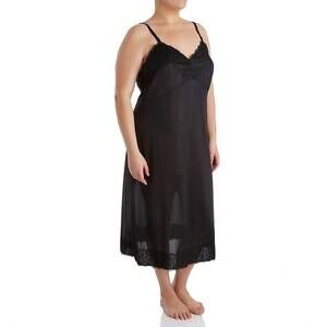 NEW SHADOWLINE LINGERIE adjustable strap full slip - plus in black